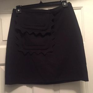 Size XS extra small black ruffle pocket mini skirt